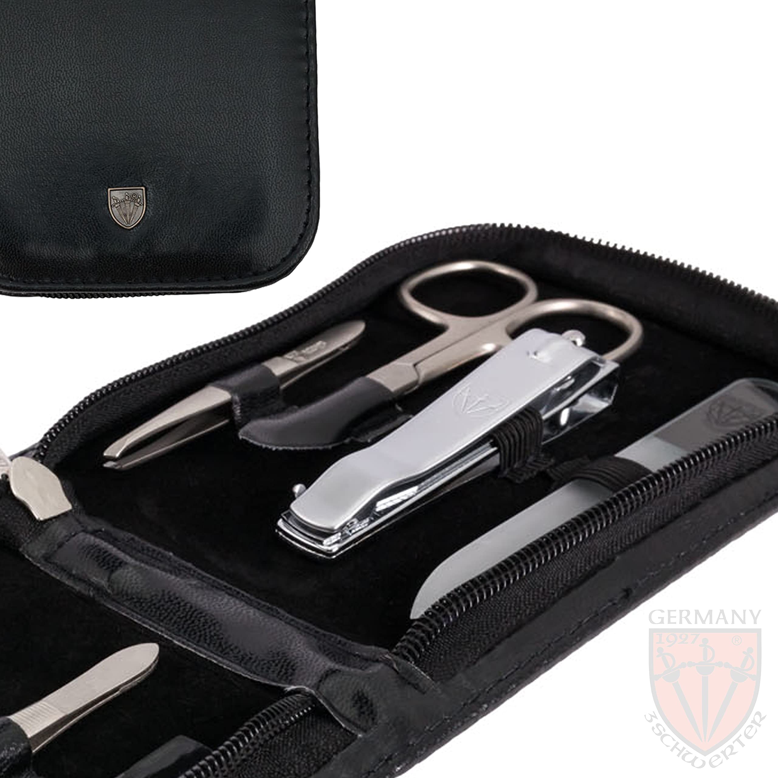 Three Swords Exclusive 8 Piece Manicure Pedicure Grooming Nail Care Set / Kit / Case Made In Solingen / Germany (000774)
